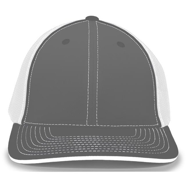 Pacific Headwear 404M.197.XS Trucker Flexfit Cap, Graphite & White - Extra Small