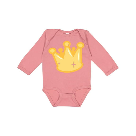 Inktastic Gold Crown Boys or Girls Long Sleeve Baby Bodysuit