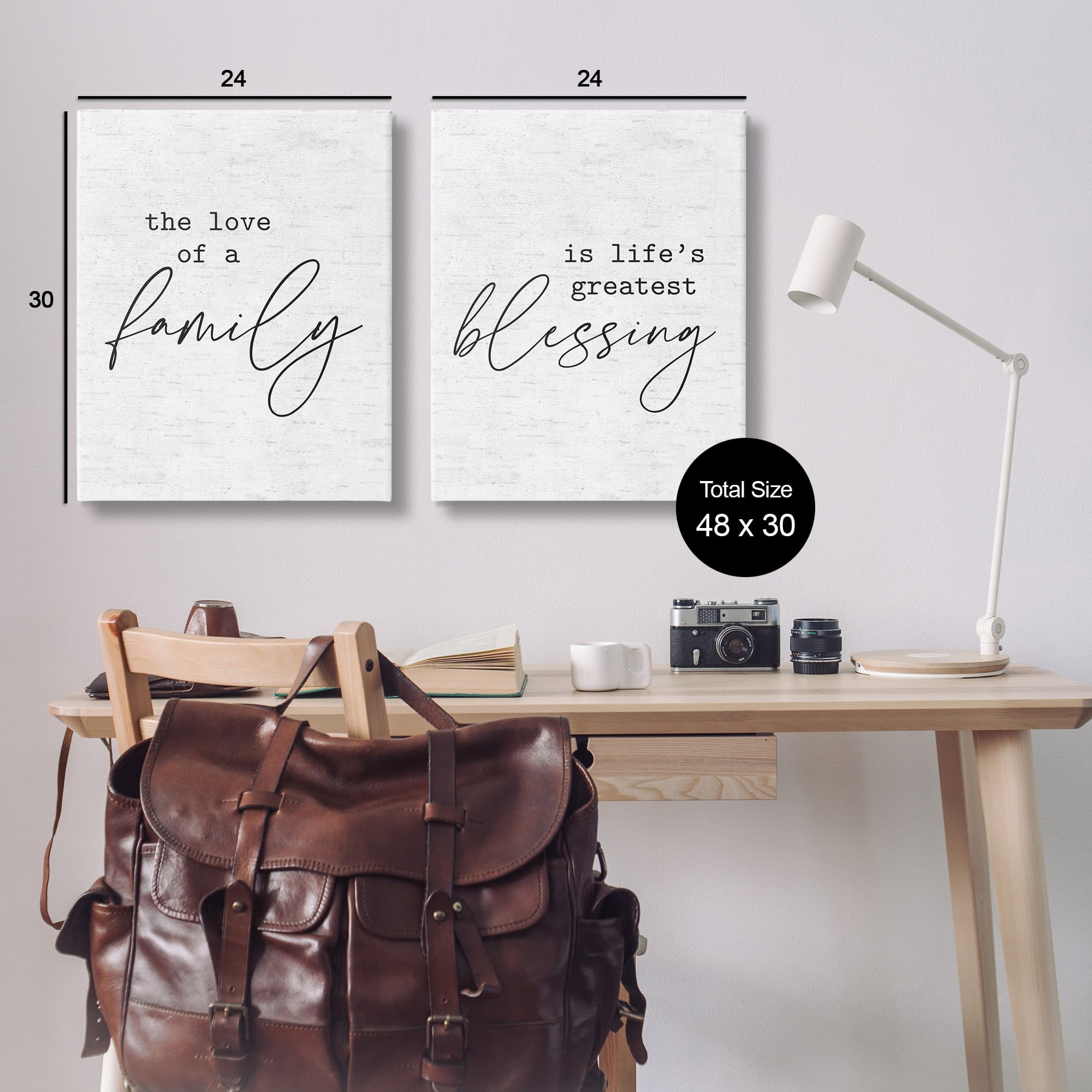 Stupell Industries Love of Family is Life's Greatest Blessing Minimal Quote Canvas Wall Art Design by Lettered and Lined