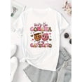 thumbnail image 2 of Motif Beignet Anglais Imprimé Tendance Col Rond Manches Courtes, T-Shirt de Sport Simple et Décontracté, Haut d'Été Confortable pour Femmes pendant les Vacances. Fête des Pères, Fête des Mères, Nouvel An, Sp, 2 of 6