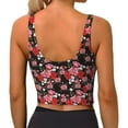 thumbnail image 4 of Picia Rose Flowers Sports Bra for Women,Padded Strappy Sports Bras Medium Support Yoga Bra with Removable Cups,Running Yoga Bra-Large, 4 of 9