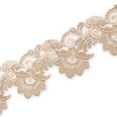 thumbnail image 2 of Embroidered Lace Trim 4" Leaf Floral Corded Sequin Embroidery On Sheer Polyester Scalloped Mesh - Fone (4.5 Meters, 1 Pack), 2 of 3