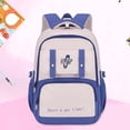 thumbnail image 2 of FUZHIQ Embroidery Letter School Backpack for 3rd 4th 5th 6th Grade Double Front Snap Straps Breathable Straps Bookbag, Blue, 2 of 5
