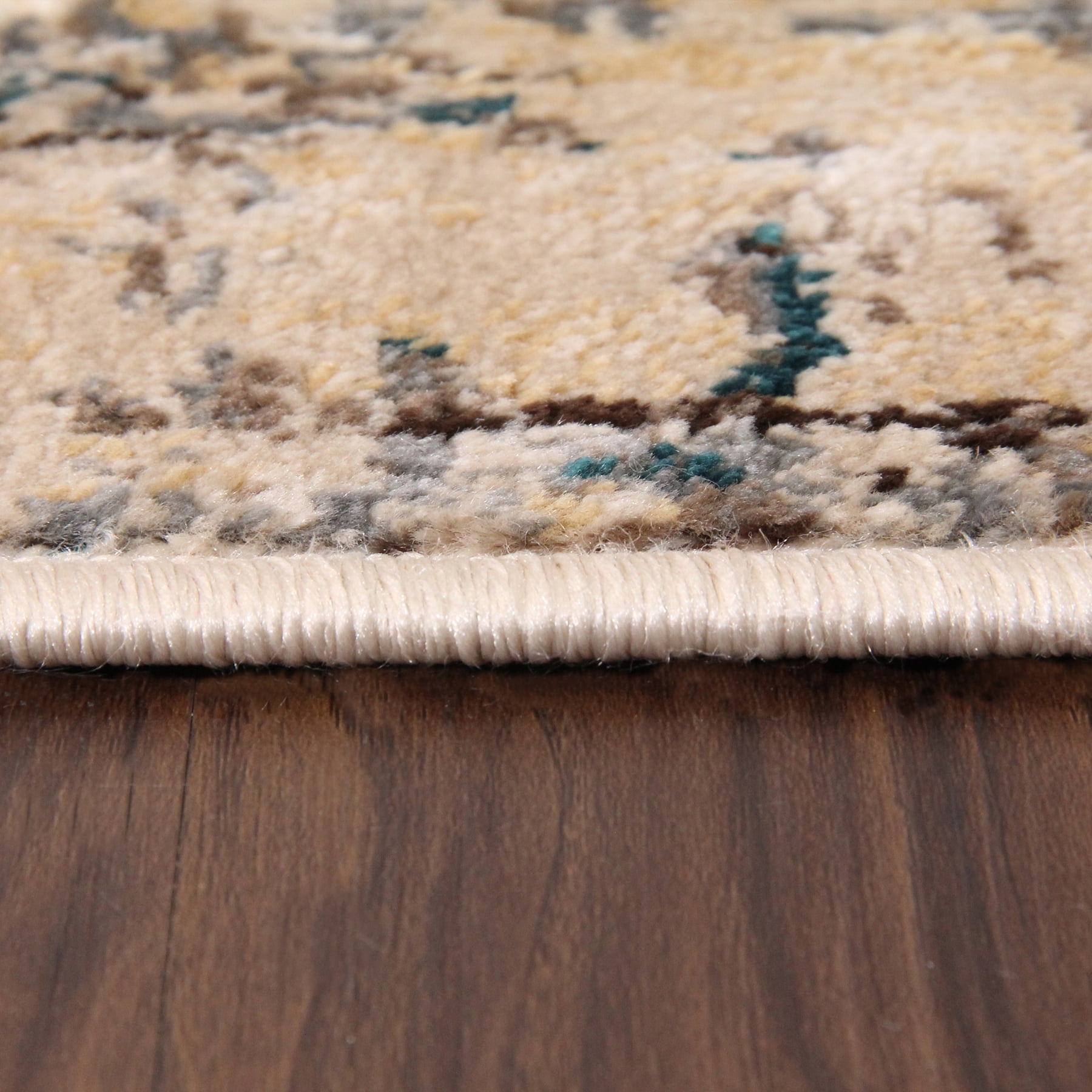 Superior Basilio Modern Medallion Indoor Runner Rug, 2' 7" x 8', Teal