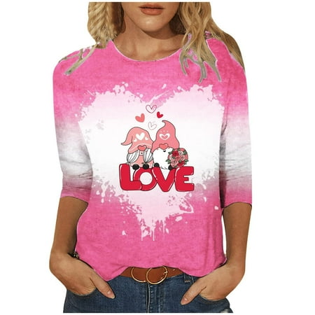 

QIPOPIQ Clearance Sweatshirts for Women Loose T Shirts Mid length 3/4 Sleeves Crew Neck Casual Tunic Tops