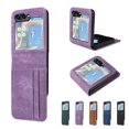 thumbnail image 1 of Nalacover for Samsung Galaxy Z Flip5 PU Leather Wallet Case, Card Slots Photo Holder Slim Flip Cover, TPU Bumper Shockproof Anti-Scratches Protective Phone Case for Samsung Galaxy Z Flip5,Purple, 1 of 13