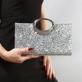 thumbnail image 4 of Jaucin Wedding Clutch Silver Purse for Women Evening Dress Purses Formal, 4 of 14