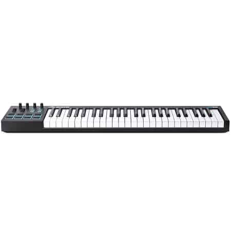 Advanced 49-Key USB MIDI Keyboard & Drum Pad Controller (16 Pads / 12 Knobs / 36 Buttons) + Label Kit + MIDI Cable + Headphones - Top Value Kit!