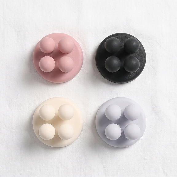 Appoft 4Pcs Silicone Toothbrush Holders for Shower Wall Mounted Self Adhesive Cute Dorm Room Bathroom Kitchen Organizer Storage Hook for Hanging Loofah Towel Tooth Brush