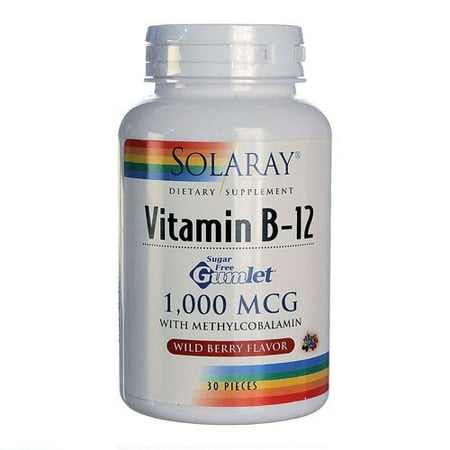 Solaray La vitamine B-12 Gumlet 1000 mcg - 30 Pièces