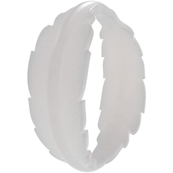 QALO Women's Pearl Serene Ring – Durable Wedding Bands with Flexible Comfortable Fit – Skin-Friendly and Lightweight Design – Size 08