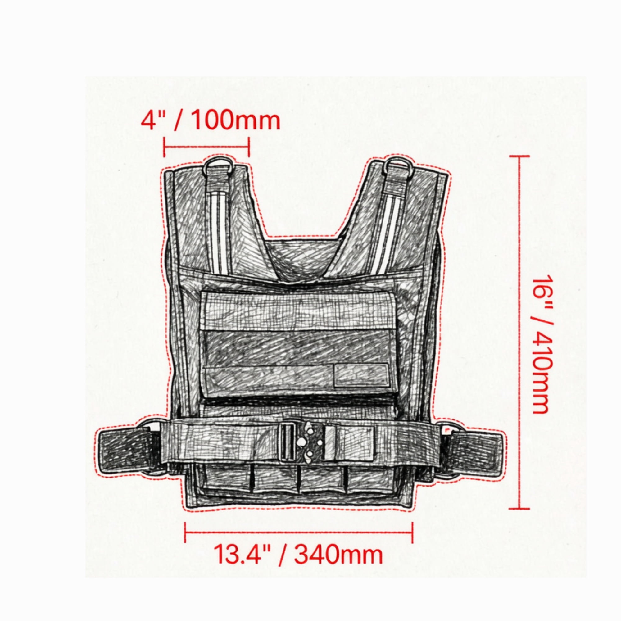 35lb Adjustable Weighted Vest, Iron Weight Training Vest with Shoulder Pad & Reflective Stripes for Running (Only Load-bearing Vest)