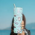 thumbnail image 2 of Vaso de nutria marina, regalo para amantes de las nutrias, vaso delgado y bonito con pajita y tapa, regalo de animales marinos, regalo de cumpleaños único para mujeres, amigas y adolescentes, taza de, 2 of 6