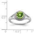 thumbnail image 5 of Sterling Silver Rhodium-plated Diamond & Peridot Ring, 5 of 6