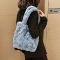 thumbnail image 4 of husxh Soft Plush Solid Portable Travel Purse Women Shoulder Handbags Retro Autumn Winter Clutch Handbag for Ladies Girl Gift, 4 of 9