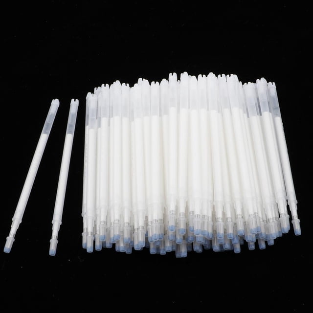 100 Unids/set de Bolígrafo de Repuesto Borrable con Calor de Plástico, Rotulador Marcador para Ropa de Tela, Herramientas Artesanales de Cuero DIY Blanco perfecl Rotulador de costura de prendas de vestir