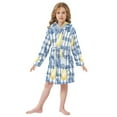 thumbnail image 6 of FORMRS Niños Bathrobe Unisex Hooded Robe Soft Plush Pajamas Sleepwear, Size 2-3T, Light Lemon, 6 of 7