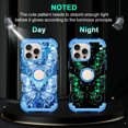 thumbnail image 2 of Meshine Phone Case for iPhone 16 Pro,Butterfly Glow in The Dark Three Layer Heavy Duty Shockproof Full Body Protection Hard Plastic Bumper+Soft Silicone Protective Case,Light Blue, 2 of 5