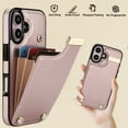 thumbnail image 7 of Mantto for iPhone 16 Back Wallet Case with Card Holder, Magnetic Clasp 3 Card Slots RFID Blocking Premium PU Leather Shockproof Anti-Scratch Wallet Phone Case for iPhone 16, Rosegold, 7 of 7