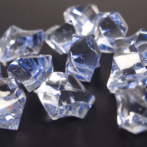 Acrylic Crystal Ice Rocks Table Scatter, 1inch, 150Piece, Light Blue
