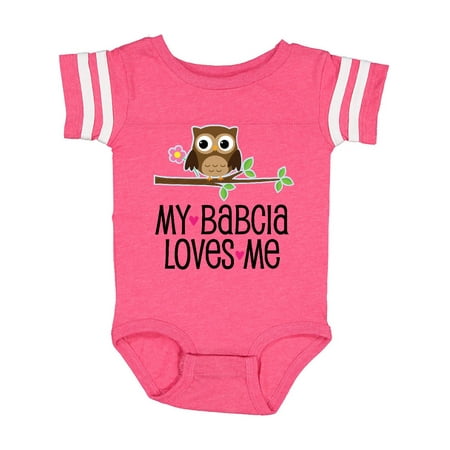 

Inktastic My Babcia Loves Me Girls Owl Gift Baby Girl Bodysuit