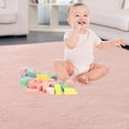 thumbnail image 6 of Faux Rabbit Fur Chair Cover Couch Pad Area Rug Soft Seat Cushion Pad Fluffy Bedside Carpet Mat for Bedroom Floor Living Room, 2.6 x 4ft Rectangle, Pink, 6 of 8