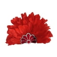 thumbnail image 3 of Sombrero de jefe indio, tocado de plumas, diadema para adultos para cosplay, espectáculos Rojo, 3 of 8