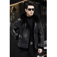 thumbnail image 3 of New Men's Winter Coat Real Natural Sheepskin Shearling Leather Jacket for Male Thick Wool Liner Hooded Black Plus Size 58 60 62 64,64,Black, 3 of 5