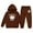 1#Brown, variant on Kiijoy Toddler Girls Outfits Football Print Hoodie Sweatpants Sports Sweatsuit, Sizes 2-3T