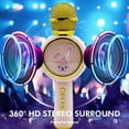 thumbnail image 3 of PayUSD Karaoke Microphone for Kids, Bluetooth Microphone Boy Girls Toys Birthday Christmas Gifts for Kids Adults,  Toys Mic for Girls and Boys Gifts for 3 4 5 6 7 8 + Year Old（Pink）, 3 of 8