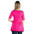 thumbnail image 3 of 24seven Comfort Apparel Elbow Sleeve Maternity Swing Tunic Top, 3 of 4