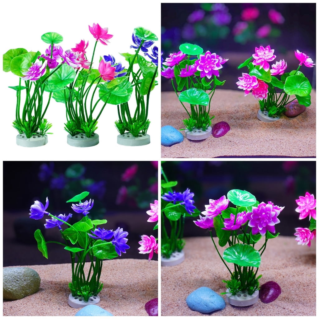 Fish Tanks Artificial Lotuses Simulation Landscape Large Plant FishTank Landscaping Fish Tanks Plant