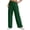 Green women wide leg pants with pockets a1, variant on Cagogo Women Wide Leg Elastic Waist Pants with Pockets Casual Loose Long Trousers Flowy Beach Vacation Lounge Work Pants, Wine S
