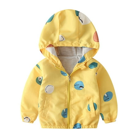 

Lovebay Toddler Kid Little Girls Floral Cartoon Hooded Jacket Windbreaker Thin Coat