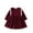 Wine, variant on HAOTAGS Girls' Ruffle Sleeve A-Line Dress(6 Months-3 Years), Round Neck Casual Long Sleeve Toddler Infant Dresses Pink 6-9 Months