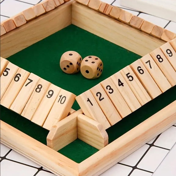 1-4 players shut the box dice game，Classics Tabletop Version Games ，for Classroom Home Pub New Year Party Favor