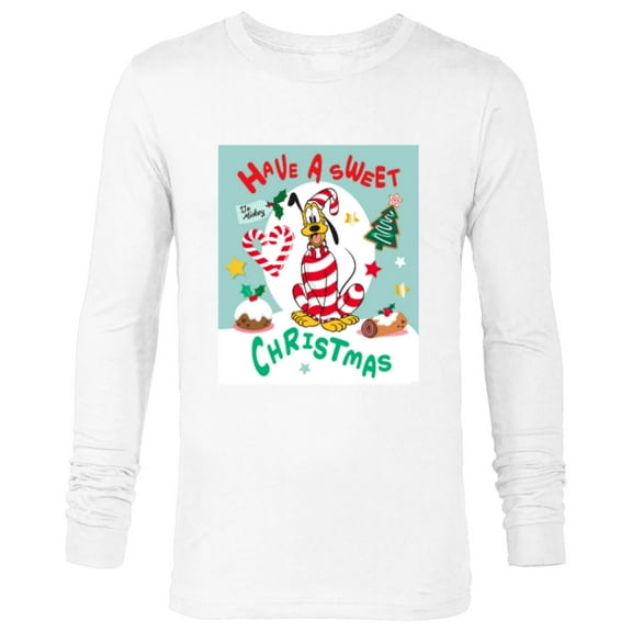 Disney Pluto Holiday Costume Have a Sweet Christmas - Long Sleeve T-Shirt for Men - Customized-White