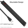 thumbnail image 4 of Power Strip HHSOET de montaje en 8 enchufes con interruptor, cable de 6 pies, 4 of 7