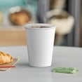 thumbnail image 6 of VeZee 12 Oz Disposable White Poly Paper Durable Hot Cup with White Hinged Tab Lids For Hot/Cold Drink, Coffee Cups, Tea, Cocoa, Travel, Hot Chocolate, Chai, Latte & Hot Soup|500CT, 6 of 7