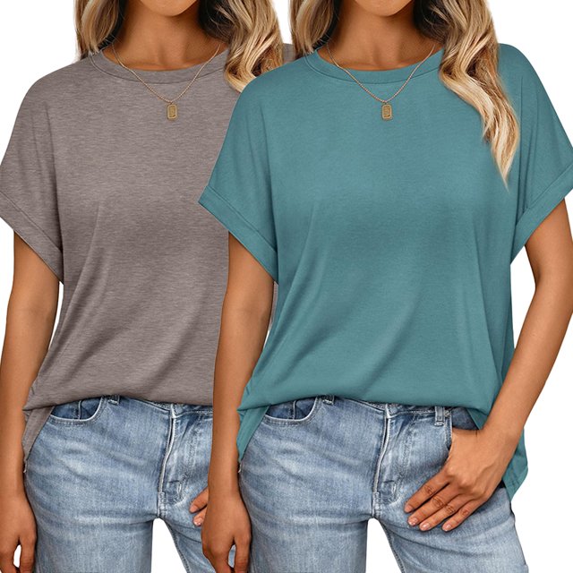 LYMAYTER S-2XL Women T-Shirt Tops Summer Soft Pullover Tees Tops for Female Solid Color Fallow Tees Tops