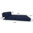 thumbnail image 2 of Navy Blue Sleeper Chair Folding Foam Beds, Portable Studio Sofa Guest Bed, 6 x 32 x 70, 2 of 6