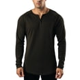 thumbnail image 1 of FAROOT Men's Spring Autumn Casual T-shirt Solid Color Long Sleeve Crewneck Button Down Shirt Tops, 1 of 7