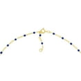 thumbnail image 5 of Gold Plated 15-inch Adjustable Cobalt Blue Enamel Bead Chain Necklace for Women, 5 of 6