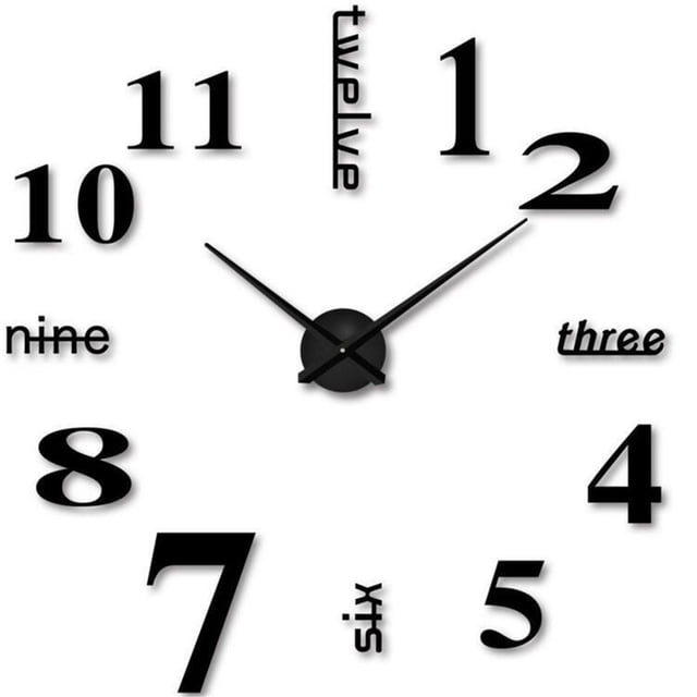Espejo 3D Etiqueta de la pared Reloj Acrílico Espejo decorativo Reloj Hogar Habitación Herramienta de decoración de bricolaje Inevent HA7247-02B