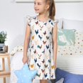 thumbnail image 4 of Fotbe Various Rooster Vestido de Dormir para Niñas de 3 a 10 Años, Mangas Cortas, Estilo Princesa, Pijama Camisón con Mangas Voladas-Large, 4 of 6