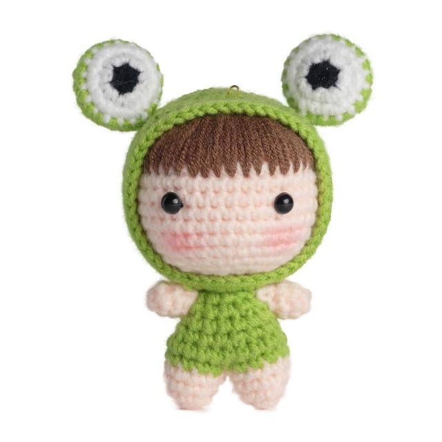 Handmade Starter Keychain Handicraft Birthday Gift Crochet for Beginners Green