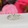 thumbnail image 3 of 0.62ct Half Art Deco & Eternity Wedding Band Stack Promise Ring Diamond Simulated 925 Sterling Silver Anniversary Ring SKU:00204, 3 of 3