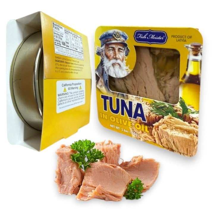 Fish Meister Tuna fish in Olive Oil contain Omega-3 - Premium Tuna Fish Deliver Rich Taste for Seafood Lovers - 160g