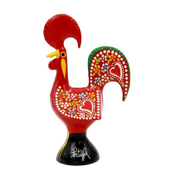 6 1/4" Traditional Portuguese Aluminum Decorative Figurine Good Luck Rooster 