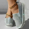 thumbnail image 6 of YLYL Women's Rhinestones Platform Loafer Comfort Round Wide Toe Slip on Sparkle Non-Slip Fashion Walking Shoes, 6 of 6